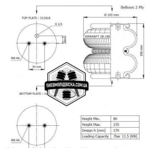 пневмоподушка 2б180 113052